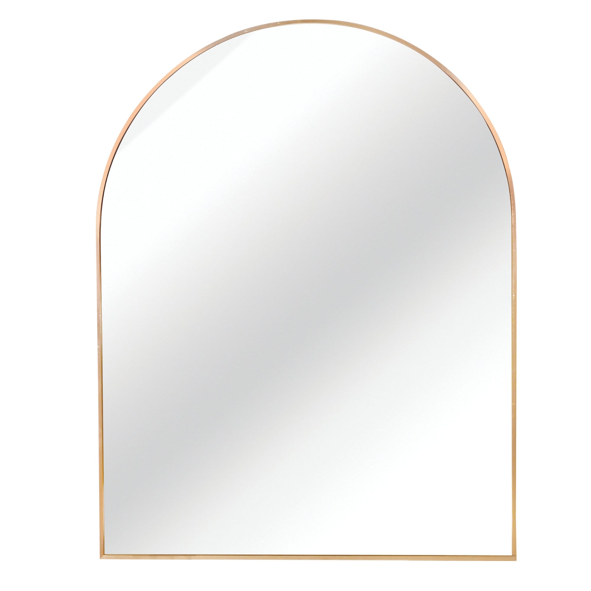 VanityFus 30-in W 40-in H Arch Brush Gold Framed Beveled Bathroom Vanity Mirror Wall Mirror